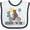 White and Navy, variant on Inktastic 1st Birthday Bear on Bicycle 1 Year Old Boys or Girls Baby Bib