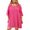 3703CC-Kimono Dress Hot Pink, variant on Plus Size Dress For Women 5X Floral Square Neck Lantern Sleeves Dress Green Casual Flutter Trim Sleeves Tunic Dress Loose Fits Dress For Summer 5XL 26W 28W