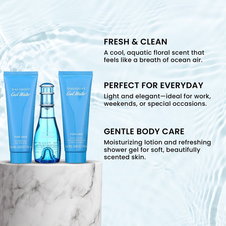 LAFIS water gel plus 200ml 2本セット Davidoff Cool Water For Her 3pc. Set Shower Gel, Lotion, EDT