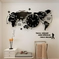 thumbnail image 2 of World Map Wall Clocks Modern Design 3D Digital Hanging Clock Ultra Quiet Acrylic Wall Watch - White, 2 of 7