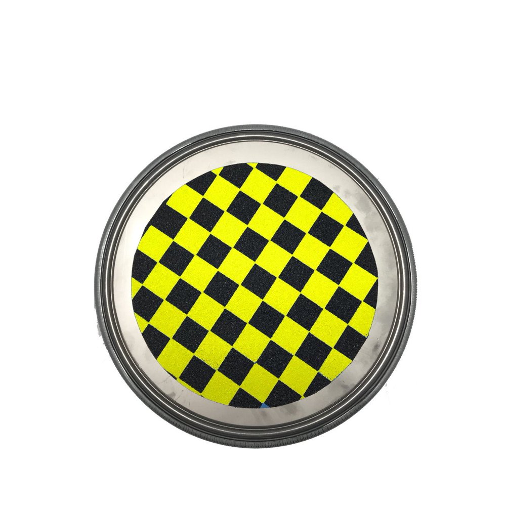 The Mad Spinner for Ice Skating 12" diameter Yellow & Black Checkers