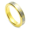 thumbnail image 2 of Men Women Tungsten Carbide Wedding Band Ring 5mm Comfort Fit Gold Plated Celtic Cross Tungsten Ring, 2 of 3