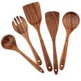 thumbnail image 1 of Buy 2 get 10% off Natural Teak Kitchen Utensil Set - Comfort Grip Cooking Spoon, Wooden Spoon For Cooking - Wooden Utensil Set For Cooking, Teak Non-Stick Kitchen Cookware, 1 of 4