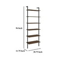 thumbnail image 5 of Wens Wall Mounted Bookcase Unit-6 Open Shelves-Black Metal-Brown, 5 of 5