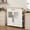 White, variant on Wisykoke Farmhouse Kitchen Island on Wheels, Mobile Cart with Glass Cabinet Door, 3-Tier Spice Rack & Towel Hooks, Rustic Storage Cart for Dining Room