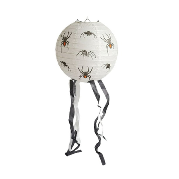 Inteprter Decoración de farol de Halloween, adorno para el hogar, diseño de escena DIY, linternas de papel plegables, accesorios, colgante para Festival Kits de decoración para fiestas Blanco Inteprter HA068095-01