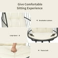 thumbnail image 5 of Patiojoy Modern Rattan Hanging Egg Swing Chair w/Stand Foldable Cushioned Hammock Beige, 5 of 9