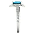 thumbnail image 3 of 2.03 ctw with Simulated Diamond Halo Accents Anniversary Ring for Women | Heart Cut Simulated Turquoise | Hyperallergenic Solid 14K White Gold, 3 of 5