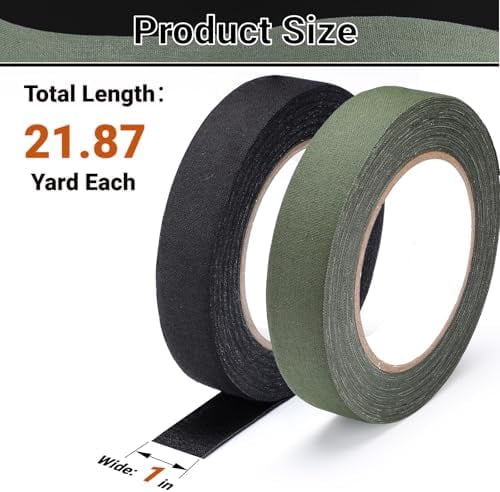 Goon Tape, 2 Roll 1 in x 21.8 yd Green/Black/Tan Strong Adhesive Camouflage Stealth Silencing Strips Camo Duct Wrap Tape Grip Stretch Bandage for Outdoor Sports Hunting Camping Protective