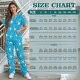 thumbnail image 7 of Yspwyqan Scrubs for Women Set, 2 Piece V-Neck Short Sleeve Scrub Top & Straight Leg Pants, Stretchy Breathable Cute Tooth Medical Uniforms with 6 Pockets for Nurse, Size S, 7 of 7