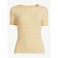 thumbnail image 4 of Free Assembly Women's Ribbed Crewneck Tee with Short Sleeves, Sizes XS-XXXL, 4 of 6
