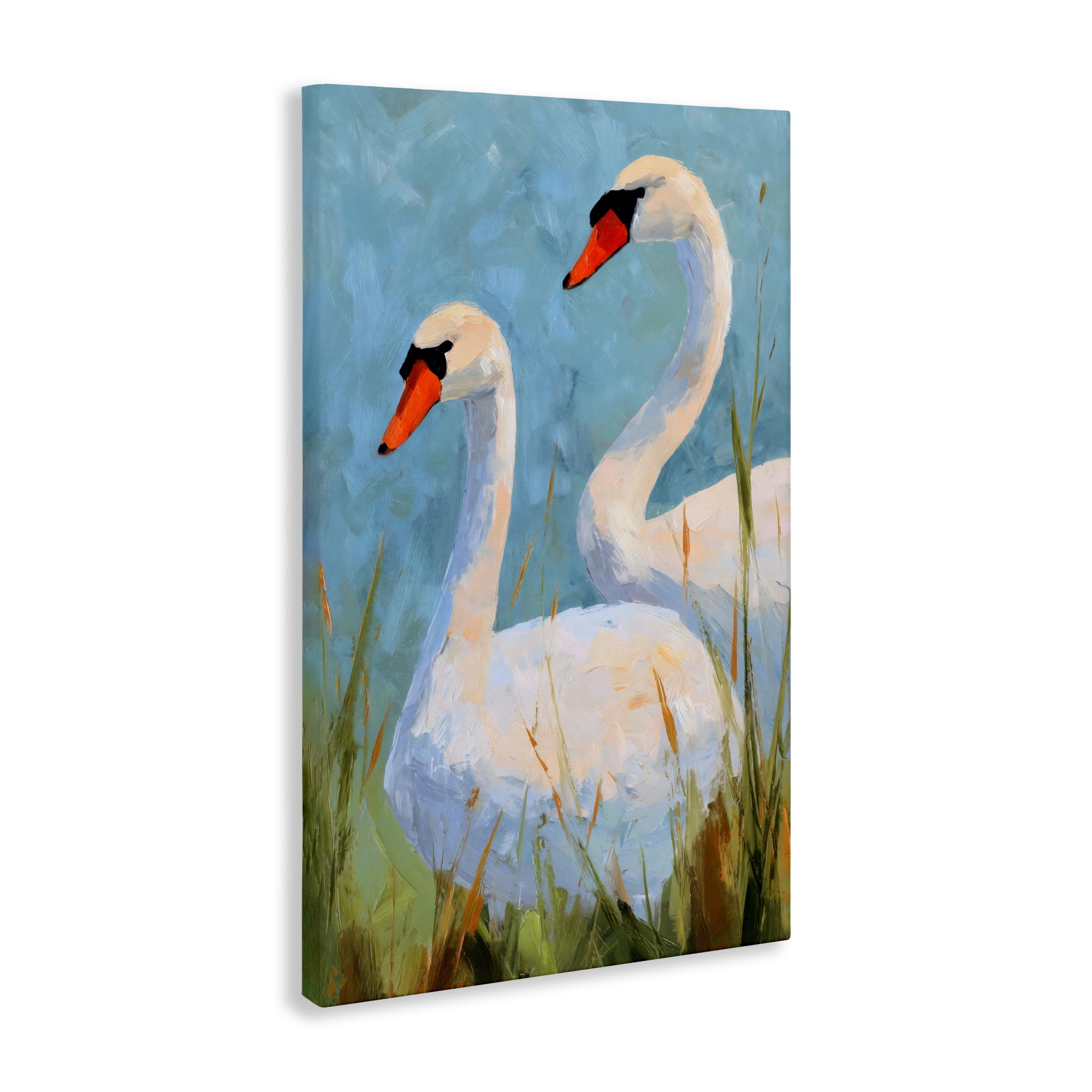 Stupell Industries Long Necks Swan Pear Canvas Wall Art, design by Petal Prints Design