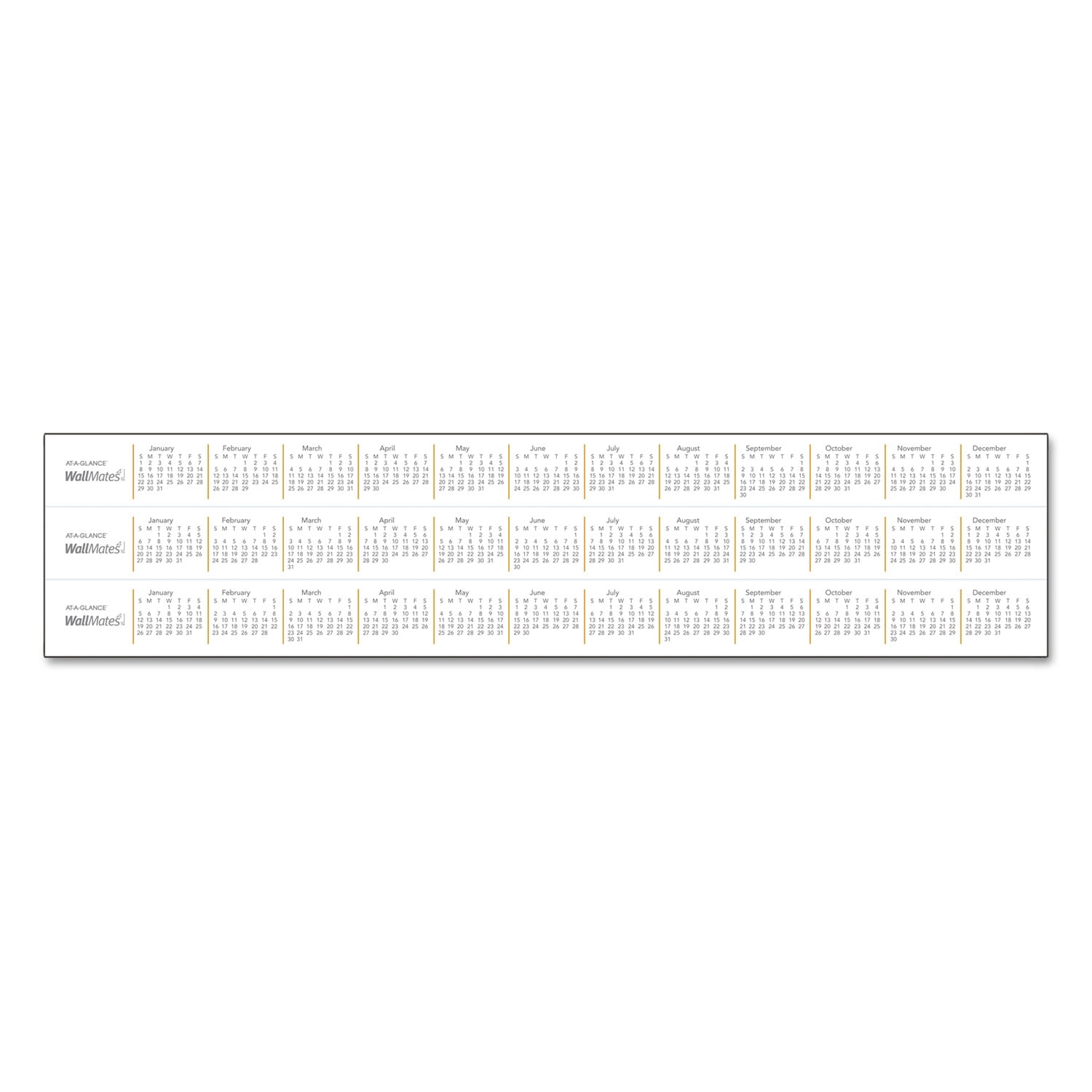 At-a-glance Wallmates Self-adhesive Dry Erase Monthly Planning Surface, 24 X 18