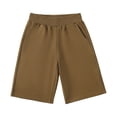 thumbnail image 4 of Yindaity Basketball Shorts Boys Boys Shorts Kids Cotton Athletic Shorts Boys School Uniform Causal Active Summer Clothes with Pockets(Green,14-15 Years), 4 of 5