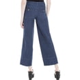 thumbnail image 2 of Max Studio London Womens Patchwork Wide Leg Jeans, Blue, 25 Short, 2 of 2