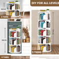 thumbnail image 4 of VGBYUJ Rotating Bookcase, 5 Tier Spining Bookshelf, 360° Revolving Bookcase with 20 Shelves, White 63"x18"x18", Adult, 4 of 9