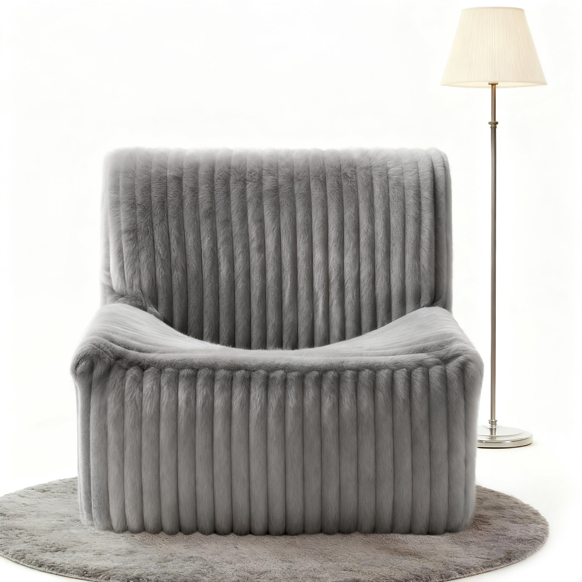 Alvantor Bean Bag Chair for Adults Faux Fur Armless Floor Sofa with Foam Filling No Assembly for Bedroom Dorm Apartment