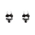 thumbnail image 4 of Qarigey Conjunto de sujetadores Bralette de encaje a la moda Cierre trasero Ahueca hacia fuera Push Up Ropa interior Amigable con la piel Negro 70A 2piezas, 4 of 6