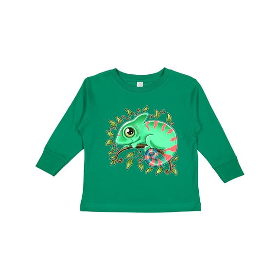 Inktastic Tiny, Cute Chameleon Boys or Girls Long Sleeve Toddler T-Shirt
