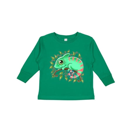 

Inktastic Tiny Cute Chameleon Gift Toddler Boy or Toddler Girl Long Sleeve T-Shirt