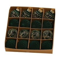 Hvmvliv Christmas Ornaments 16Pc 2.34inch Velvet Christmas Balls Decorations Flocked Home Indoor Ornaments Shatterproof Mini Xmas Balls Hanging for Christmas Tree Green
