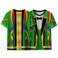 thumbnail image 6 of Uootdi Womens Mardi Gras Festive Tops Crew Neck Funny Graphic Tuxedo Short Sleeve T Shirt Tropical Holiday Vacation Novelty Shirts Gift, 6 of 8