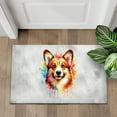 thumbnail image 4 of Watercolor Drip Corgi Pop Art Colorful Portrait Artwork Doormat Welsh Corgi Dog Lover Gifts Idea Indoor Outdoor Welcome Mat - 01009, 4 of 5