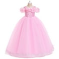 thumbnail image 2 of OBEEII Kids Girls Fairy Tale Princess Dress Sleeveless Tulle Spliced Dress Halloween Christmas Birthday Party Cosplay Dresses 120 Pink, 2 of 5
