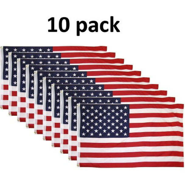 10 Pack Lot Us Flag 3 X 5 Ft Usa American Flag Stars Grommets United
