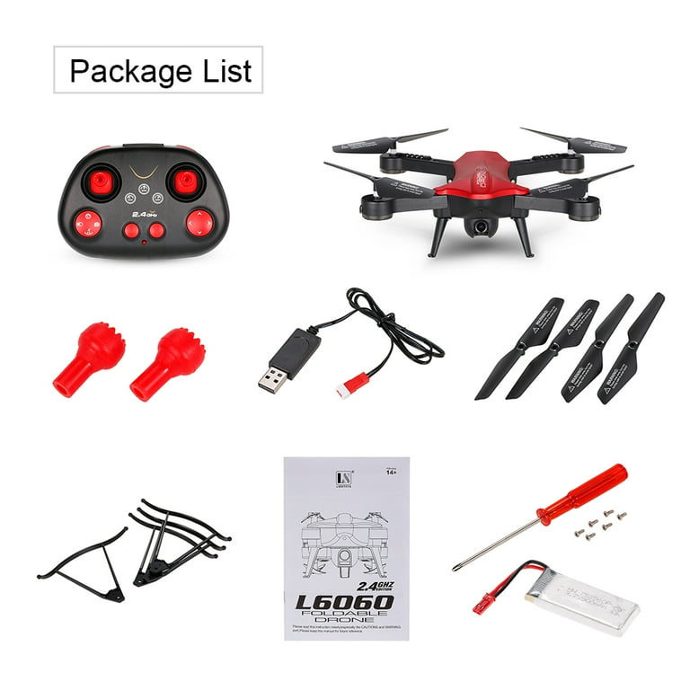 Lishitoys L6060 720P 120 FOV Wide Angle HD Camera Foldable 2.4G Selfie Drone Height Hold RC Quadcopter RTF
