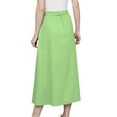 thumbnail image 3 of Women's Cotton A-line Button Front High Waist Front Slit Knee Length Skirt, Color : Pista Green, Size: 3XL, 3 of 5