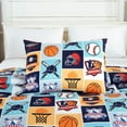 thumbnail image 3 of Chezmoi Collection 4-Piece Kids Multi-Color My Sports Basketball Baseball Football Soccer Microfiber Comforter Set, Full/Queen, 3 of 8