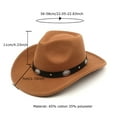 thumbnail image 3 of KelaJuan Women Men Cowboy Hat Ethnic Style Woolen Western Hat for Wedding Carnival Rave Party Travel Costume Accessories, 3 of 6