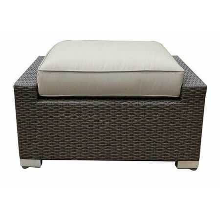 World Wide Wicker Tampa Ottoman with Cushion