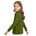 thumbnail image 3 of GrmtClth Girls School Uniform Solid Color Polo Shirts Short Sleeve Lapel Collar Comfortable Summer Daily Basic Tops Army Green 12-13Years, 3 of 6