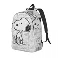 thumbnail image 4 of Custom Snoopys On Black White Comics Disney Canvas Backpack Peanuts School College Travel Bags Bookbag Fits 15 Inch Laptop, 4 of 5