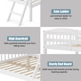 thumbnail image 6 of Costway Twin over Full Bunk Bed Rubber Wood Convertible with Ladder Guardrail White, 6 of 12