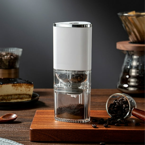 Molinillo de café portátil recargable por USB | Molino de café ajustable con 5 velocidades | Mini molinillo de café eléctrico compacto para casa, oficina y viajes | Capacidad de 155 ml | Cuchillas
