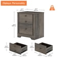 thumbnail image 5 of Side Table, End Table Night Stand with Two Sliding Large Drawers and Ample Storage Space, Espresso, 5 of 5