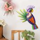 thumbnail image 2 of Decoración de pared de loro de metal, pájaros coloridos colgantes, arte de pared 3D Naranja, 2 of 7