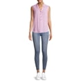thumbnail image 4 of Time and Tru Women's Sleeveless Henley Popover Top, 4 of 6