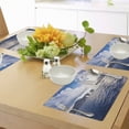 thumbnail image 3 of Ambesonne Nautical Place Mats Set of 4, Sailing Boat on Sea, Standard Size, Blue and White, 3 of 5