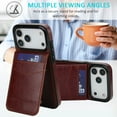 thumbnail image 6 of Dteck Wallet Phone Case for iPhone 17 Pro Case with Card Holder, Flip Cell Phone Wallet PU Leather Wallet Case for iPhone 17 Pro for Men Women, Brown, 6 of 6