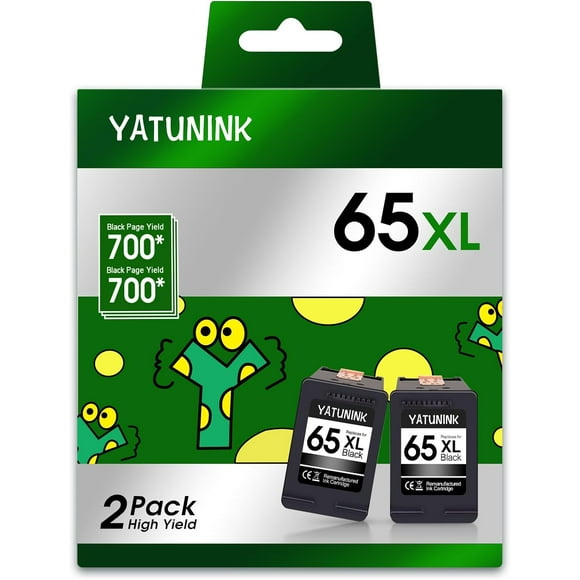 TRAHOO-65XL Black Ink Cartridge Replacement for HP 65 Ink Cartridges 65 XL Use with HP Deskjet 3700 Series DeskJet 3755 3722 3752 2600 3772 Envy 5055 5000 5070 5052 (2 Black)