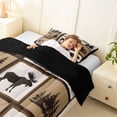 thumbnail image 3 of Manfei Jungle Wildlife Twin Comforter Sets,Mountain Pine Bedding Set,Brown,Black Reversible,2pcs,1 Comforter and 1 Pillowcase, 3 of 7