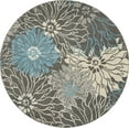 thumbnail image 2 of Nourison Passion Floral Charcoal/Blue 8' ROUND Area Rug, (8 Round), 2 of 8
