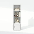 thumbnail image 6 of Furinno Luder 4-Tier Standing Shelf Bookcase with 1 Door Storage Cabinet, White, 6 of 6