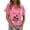 Hot Pink, variant on Womens Tops Short Sleeve V Neck Tee Shirts Western Cow Girl Print Casual Blouse Tops (Beige XL)
