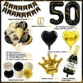 thumbnail image 3 of Black Gold Happy 50th Birthday Balloons, 50th Birthday Decorations Black Gold Happy Birthday Banner Number 50 Foil Balloon 50 Years Old Party Supplies for Him Her, 3 of 7