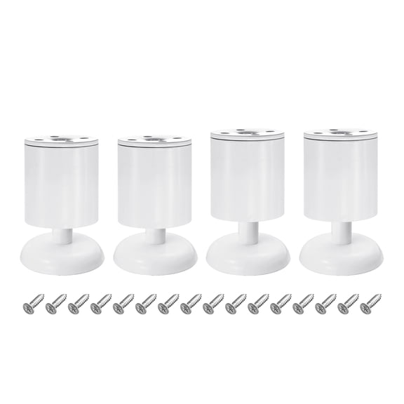 4Pack Metal Adjustable Furniture Legs for Bed Cabinet 80-90mm(3.1"-3.5"), White